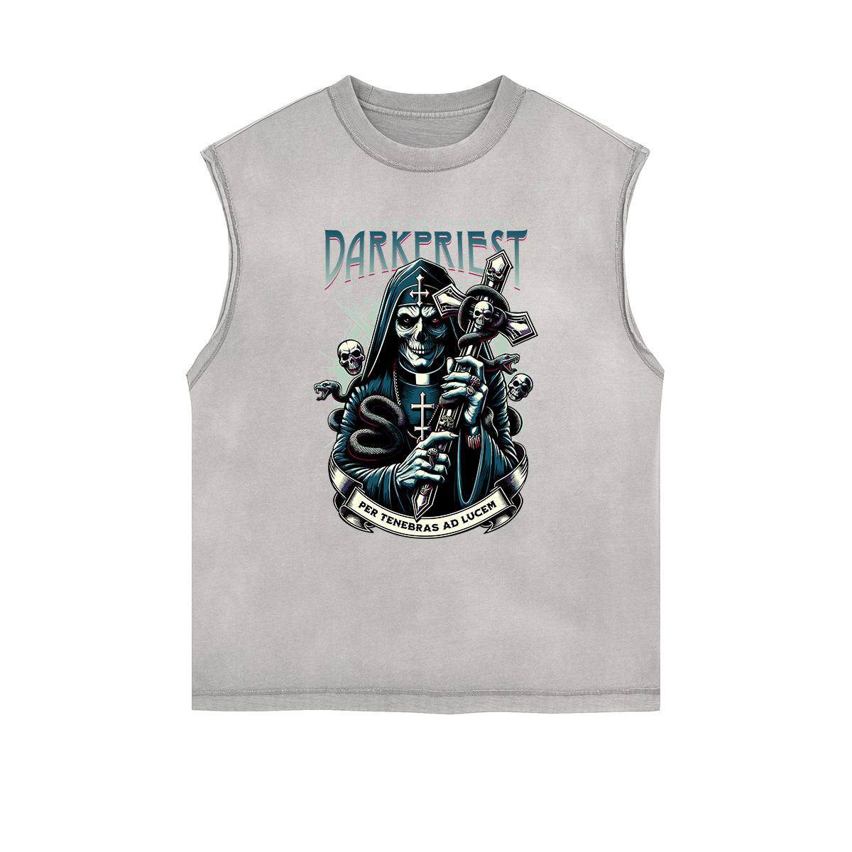 Dark Aesthetic Frayed-Edge Tank Top
