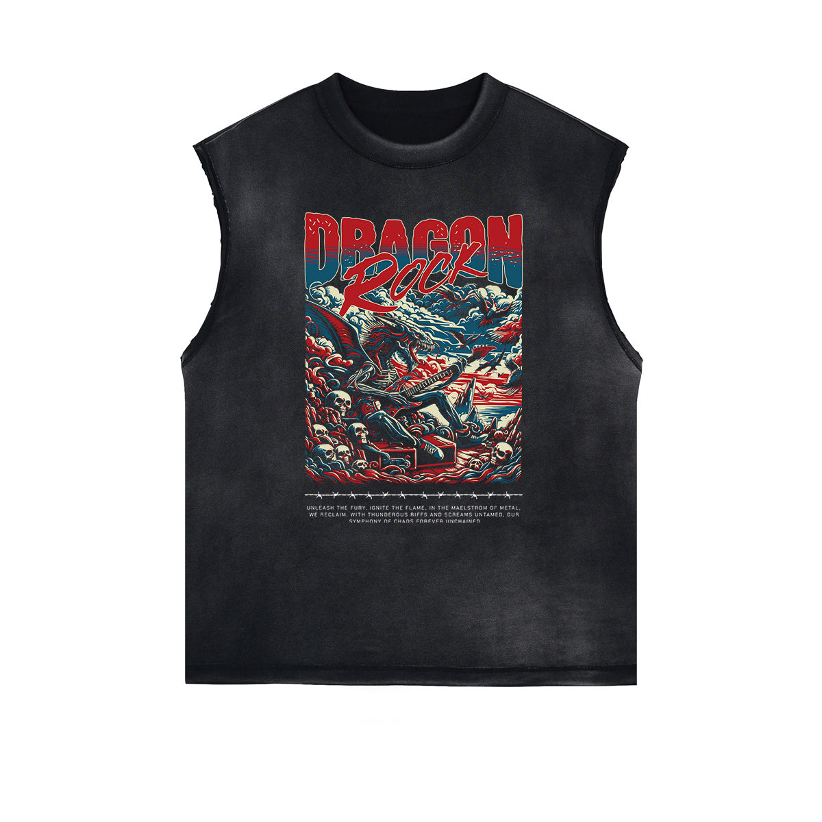 Sleeveless Distressed Dark Aesthetic Tee