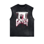 Sleeveless Distressed Dark Aesthetic Tee