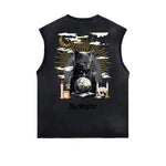 Sleeveless Distressed Dark Aesthetic Tee
