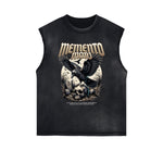 Sleeveless Distressed Dark Aesthetic Tee