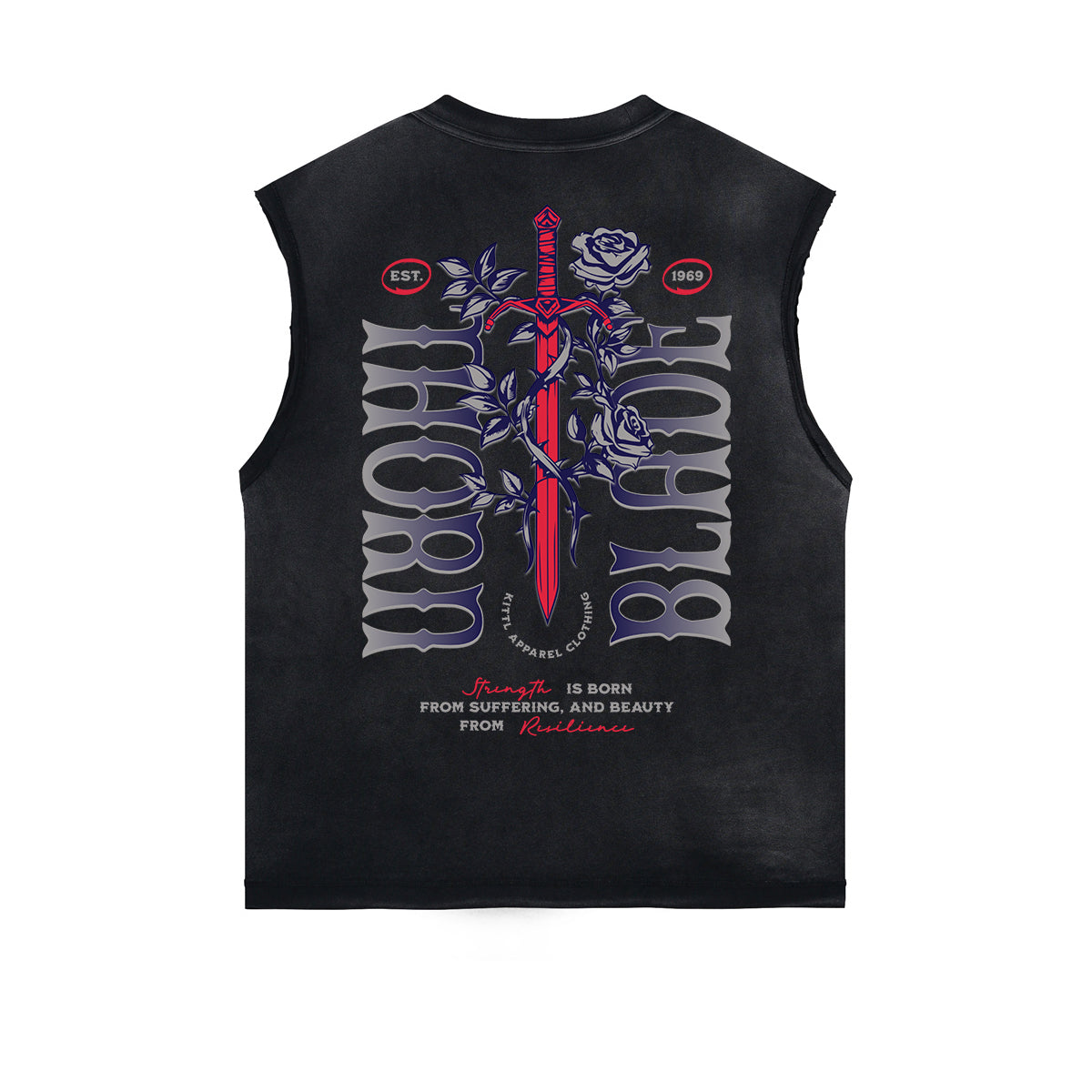 Sleeveless Distressed Dark Aesthetic Tee
