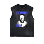 Distressed Gothic Death Motif Tank Top