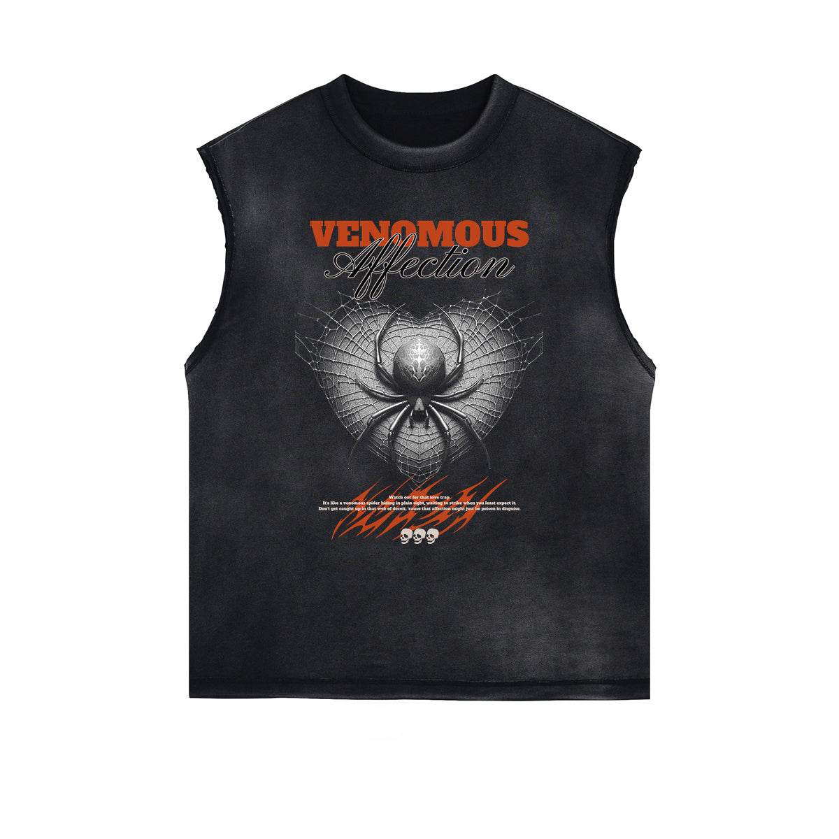 Distressed Gothic Death Motif Tank Top