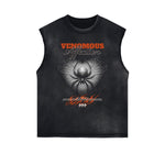 Distressed Gothic Death Motif Tank Top