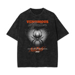 Camiseta gótica de algodón lavado con motivo de muerte