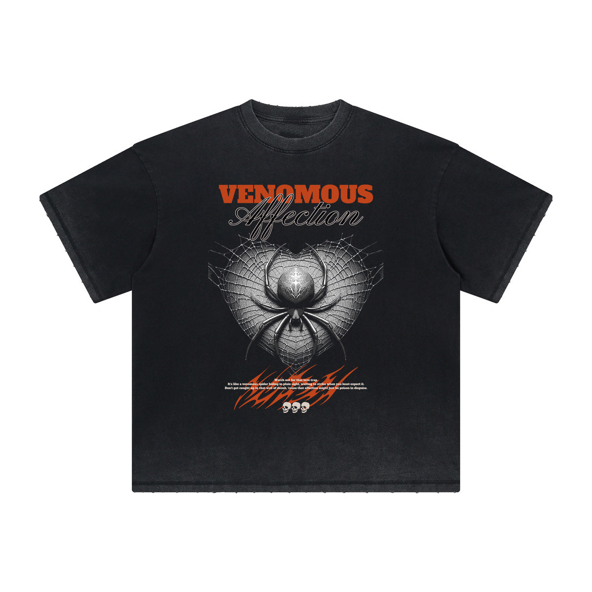 Vintage-Style Frayed Gothic Death Motif Tee