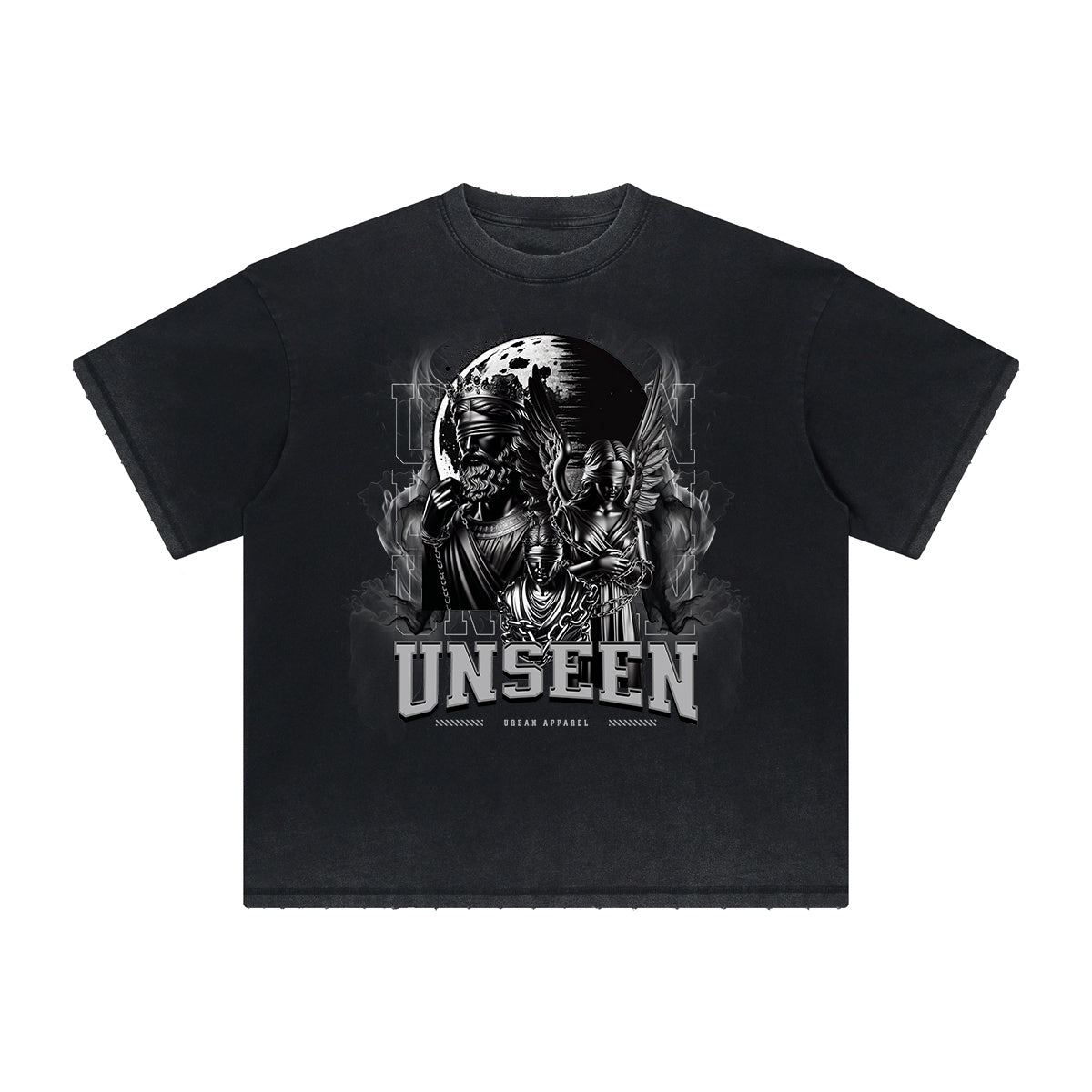 Vintage-Style Frayed Gothic Death Motif Tee