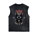 Distressed Gothic Death Motif Tank Top