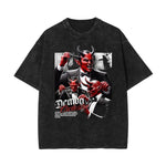 Camiseta gótica de algodón lavado con motivo de muerte