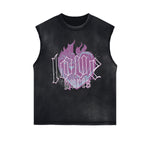 Distressed Gothic Death Motif Tank Top