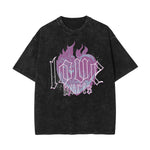 Camiseta gótica de algodón lavado con motivo de muerte