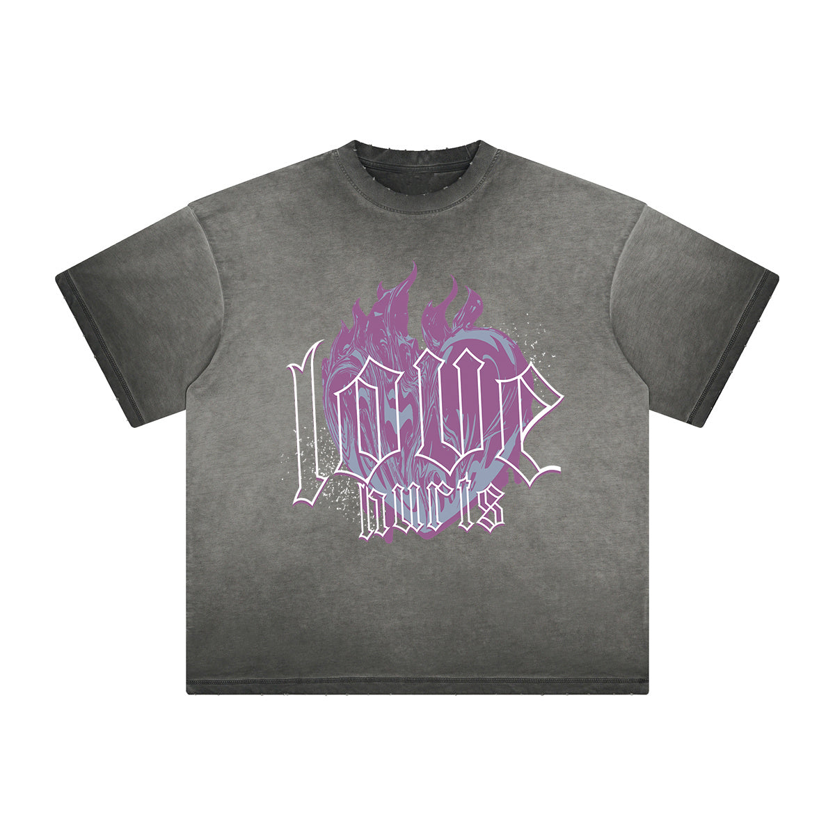 Camiseta gótica lavada de peso pesado con motivo de muerte