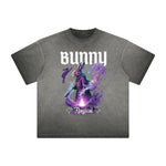 Camiseta gótica lavada de peso pesado con motivo de muerte