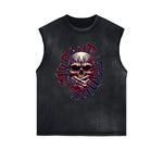 Distressed Gothic Death Motif Tank Top