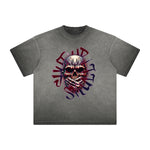 Camiseta gótica lavada de peso pesado con motivo de muerte