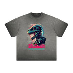 Camiseta gótica lavada de peso pesado con motivo de muerte