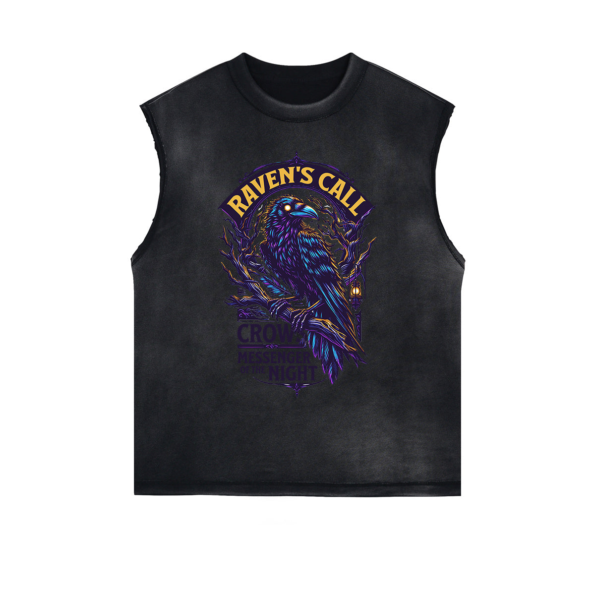 Distressed Gothic Death Motif Tank Top