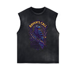 Distressed Gothic Death Motif Tank Top