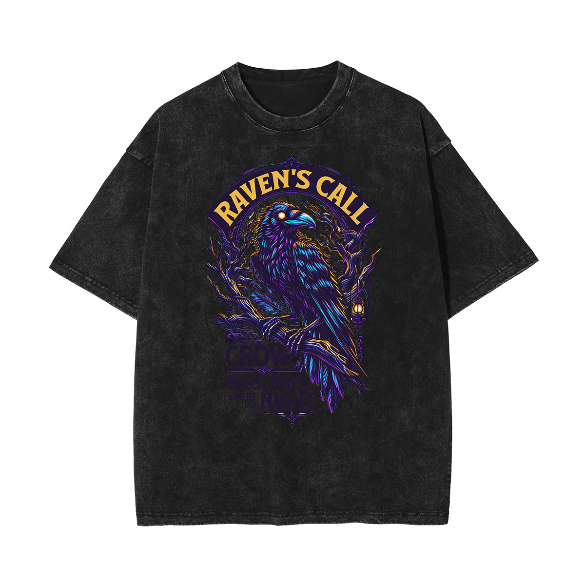 Camiseta gótica de algodón lavado con motivo de muerte