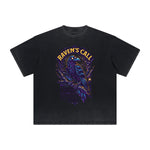 Vintage-Style Frayed Gothic Death Motif Tee