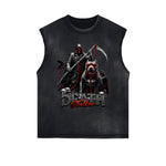 Distressed Gothic Death Motif Tank Top