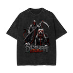 Camiseta gótica de algodón lavado con motivo de muerte