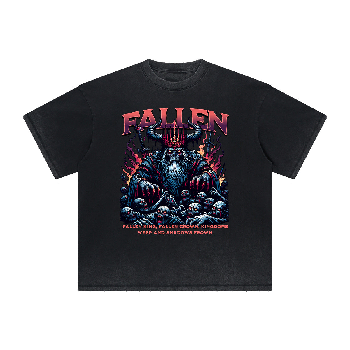 Vintage-Style Frayed Gothic Death Motif Tee