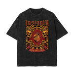 Camiseta gótica de algodón lavado con motivo de muerte