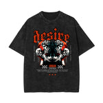 Camiseta gótica de algodón lavado con motivo de muerte