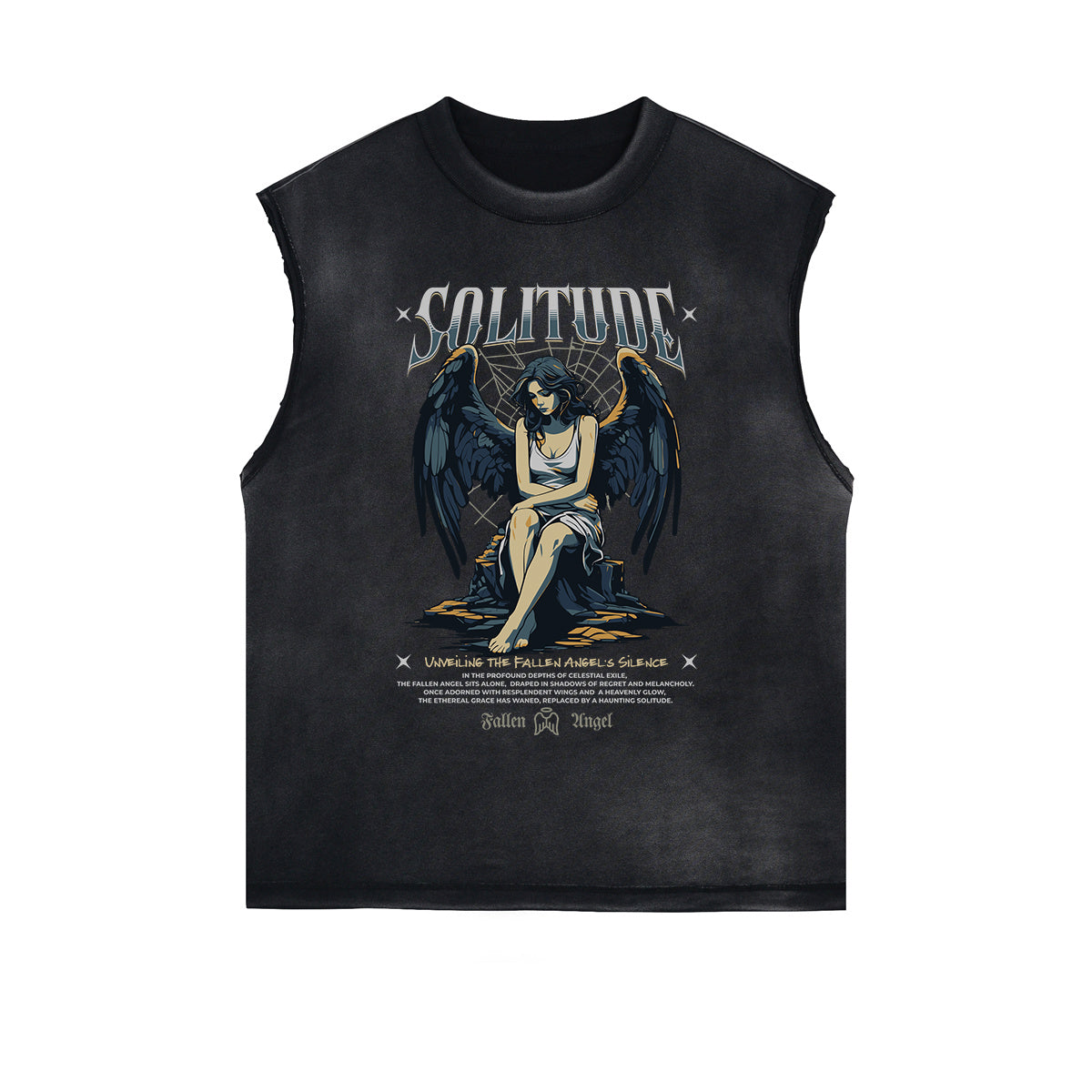 Distressed Gothic Death Motif Tank Top