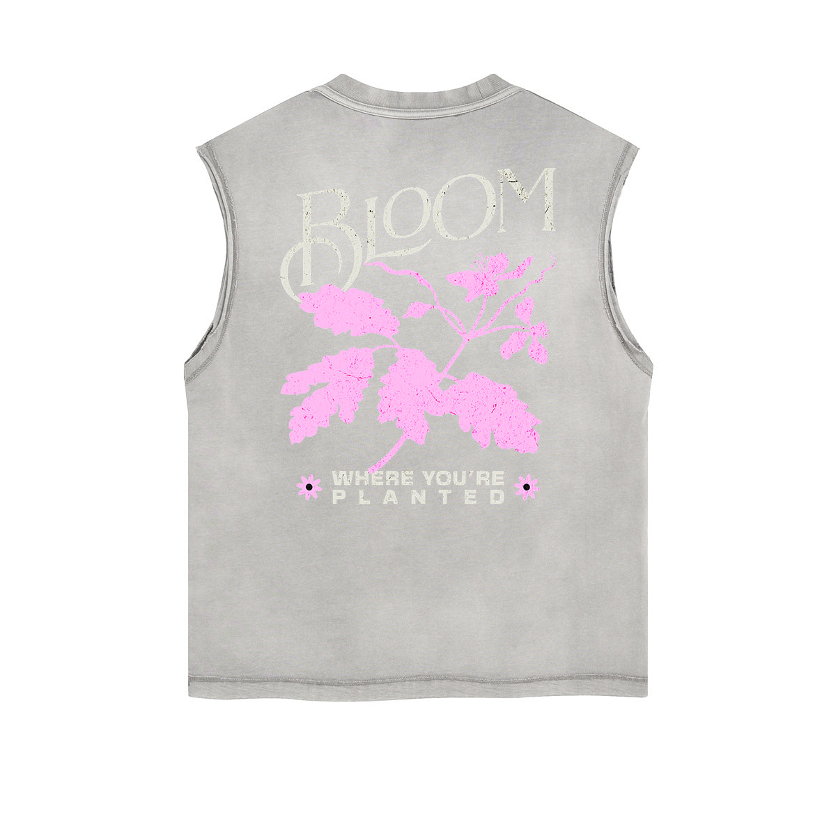 Frayed-Edge Flower Graphic Tank Top