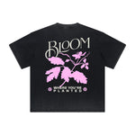 Vintage-Style Frayed Flower Graphic Tee