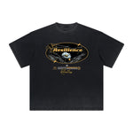 Vintage-Style Frayed Flower Graphic Tee