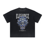 Vintage-Style Frayed Flower Graphic Tee