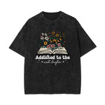 Stone-Washed Flower Graphic T-Shirt