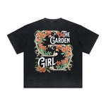 Vintage-Style Frayed Flower Graphic Tee