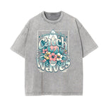 Washed Cotton Flower Graphic Tee