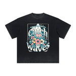 Vintage-Style Frayed Flower Graphic Tee