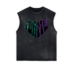 Distressed Flame Graphic Muscle Tank