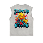 Frayed-Edge Flame Graphic Tank Top