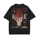 Stone-Washed Flame Graphic T-Shirt