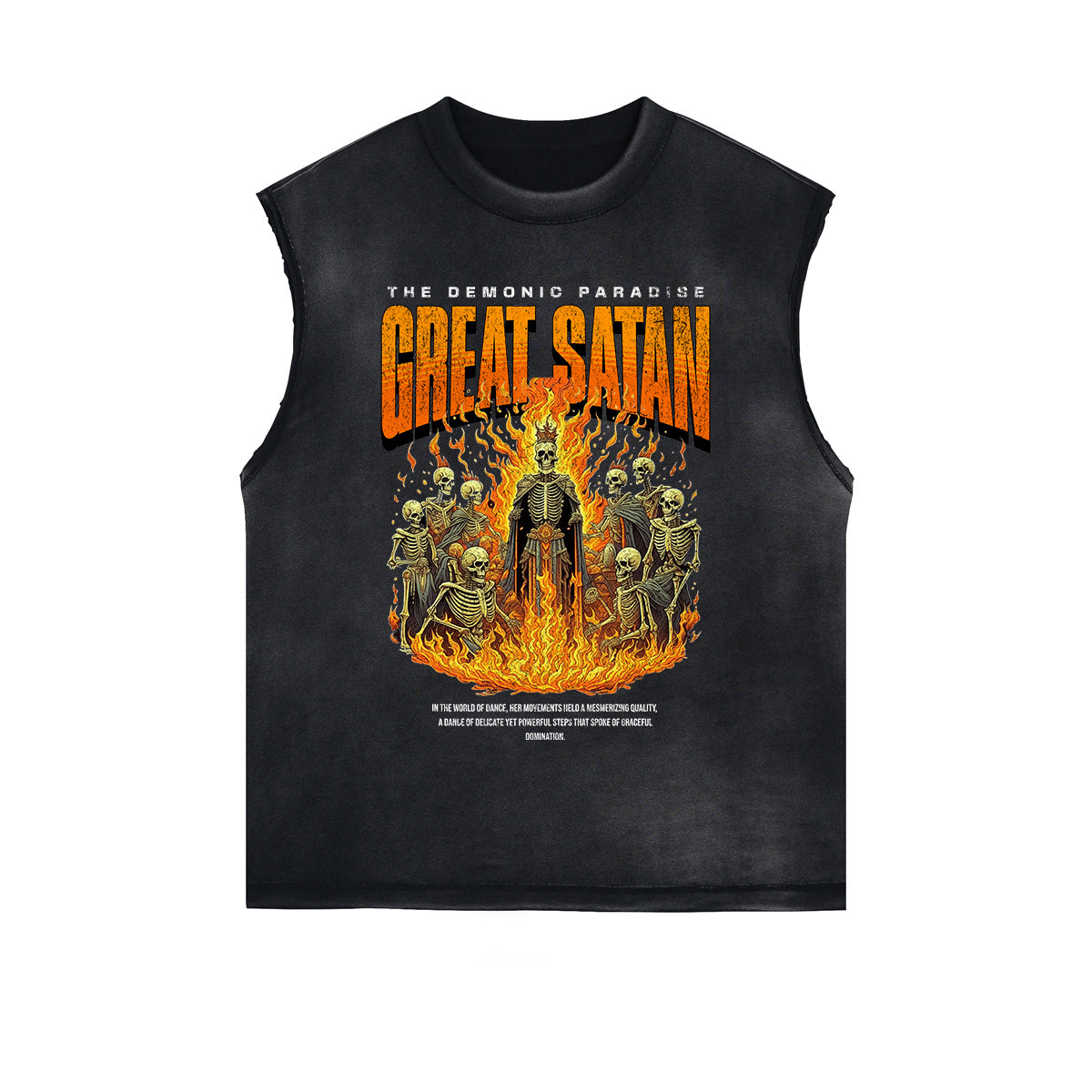 Distressed Flame Graphic Muscle Tank