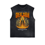 Distressed Flame Graphic Muscle Tank