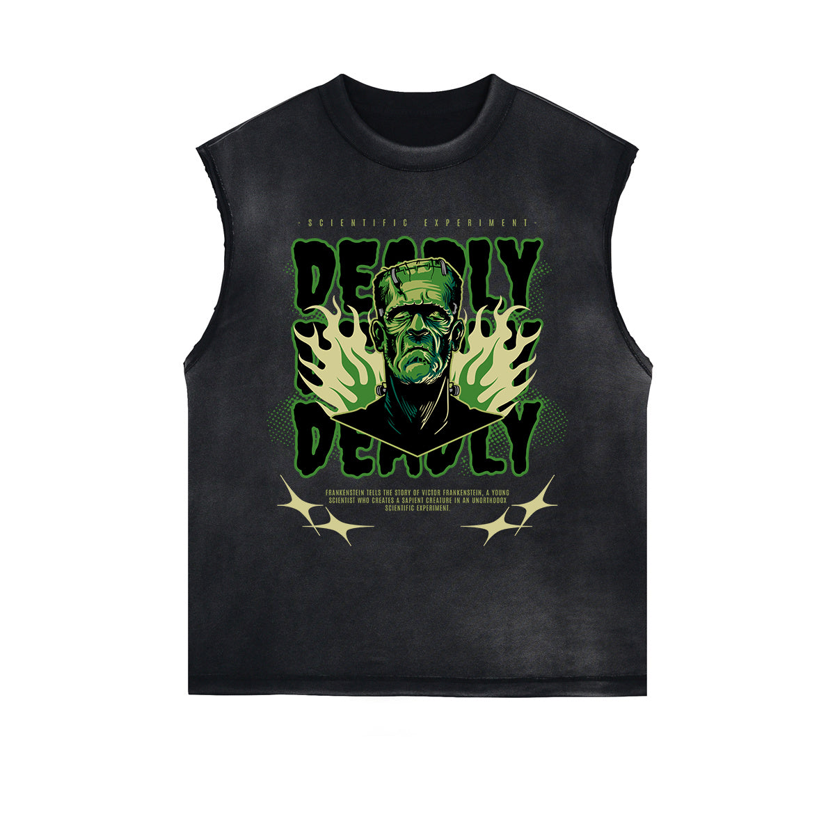 Distressed Flame Graphic Muscle Tank