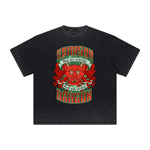 Vintage-Style Frayed Flame Graphic Tee