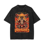 Stone-Washed Flame Graphic T-Shirt