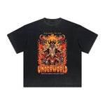 Vintage-Style Frayed Flame Graphic Tee