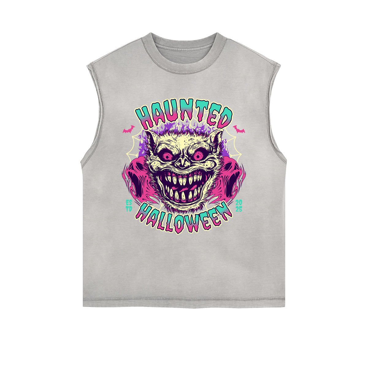 Frayed-Edge Flame Graphic Tank Top