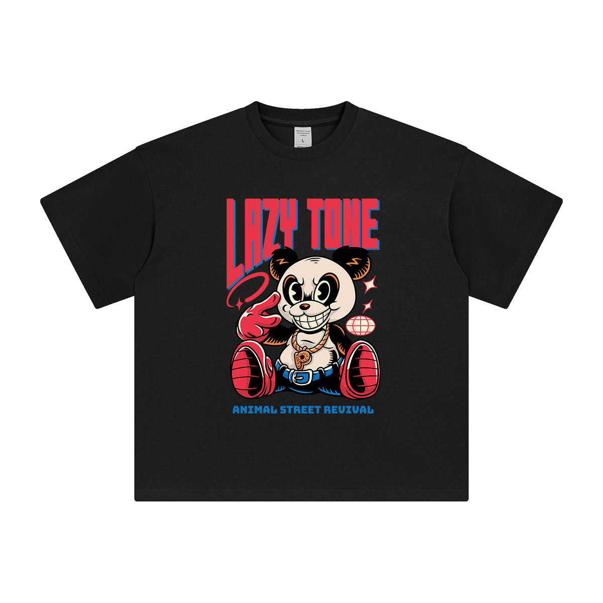 Lazy Tone Hip Hop Panda Streetwear Tshirt-INNBLAC Fashion Apparel